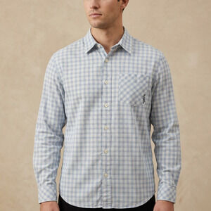 Kirra Men's Button Up Shirt Plaid Blue Casual Long Sleeve Surf Skate Size M